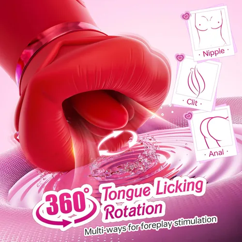 Miniatura 4 de Vibrador de juguete sexual para adultos para mujeres – Sovokn 5 en 1 vibrador de succión bucal rosa juguete sexual 10 lamiendo la lengua, 3 juguetes