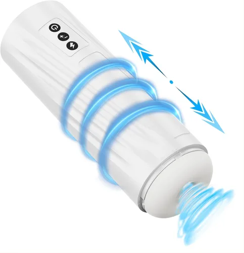 Masturbador masculino automático con vibración para hombres con 7 modos de empuje y apriete, manga texturizada realista 3D mejorada, manos libres,