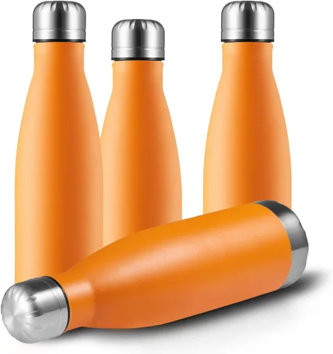 Miniatura 15 de MEWAY Botella de agua deportiva de 17 onzas con aislamiento al vacío, de acero inoxidable, a prueba de fugas, doble pared en forma de cola, mantiene