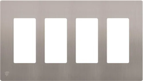 Miniatura 95 de ENERLITES Placas de pared decorativas sin tornillos, cubiertas de tomacorrientes seguras para niños, tamaño de 4 posiciones, 4.68" H x 8.30" L, Negro