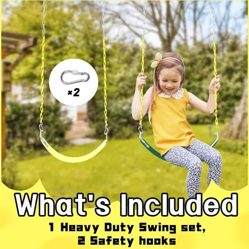 Miniatura 4 de Juego de columpio para niños con cadena - columpio para adultos con anillo de metal de acero inoxidable en forma de T - adecuado para patio trasero