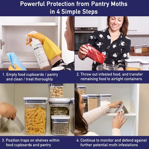 Miniatura 8 de MothPrevention Potentes trampas para polillas de despensa, paquete de 6, asesino de polillas con feromonas, trampa para polillas de cocina para tu