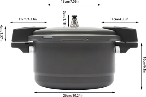 Miniatura 5 de Olla a presión de 9.5 cuartos de galón: olla versátil con válvula de resorte, ideal para estufas de gas, eléctricas y de inducción, cocción a