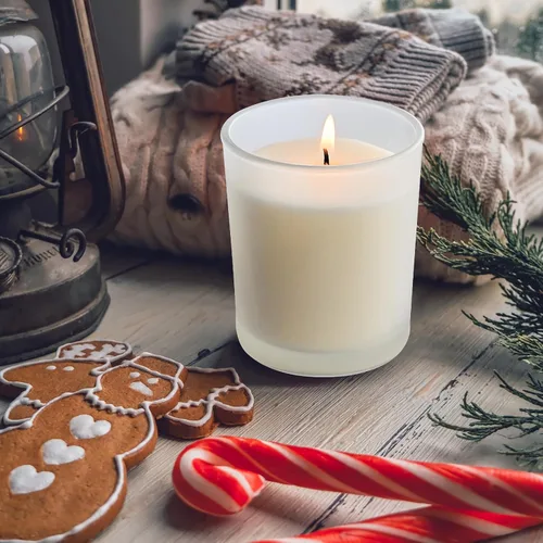 Miniatura 5 de SHOWIN Tarros gruesos para hacer velas, 20 unidades, tarros vacíos de 7 onzas con tapas de madera para hacer velas, contenedor de muestra, blanco