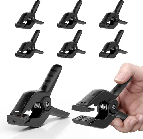 EMART Paquete de 6 abrazaderas de resorte de muselina resistentes, clips de fondo de cabina de fotos de 4.5 pulgadas para estudio de fotografía,