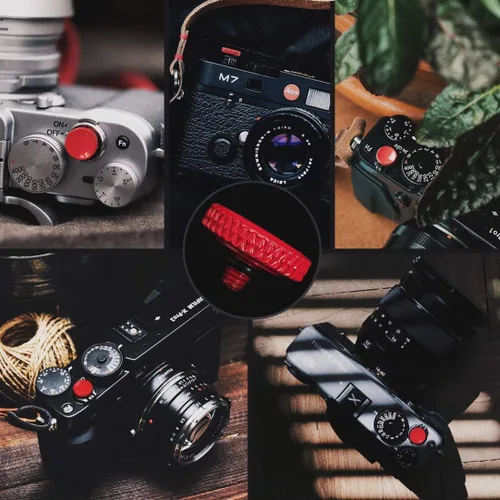 Miniatura 2 de Fuji Obturador Botón de liberación Accesorios: Botón de obturador suave de la cámara Fujifilm - Botón de obturador rojo para Canon Nikon Leica Film