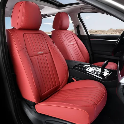 Miniatura 31 de Coverado Fundas de Asiento Delantero para Automóvil, 2 Piezas Fundas de Asiento de Cuero para Automóviles, Protector de Asiento de Automóvil Solo