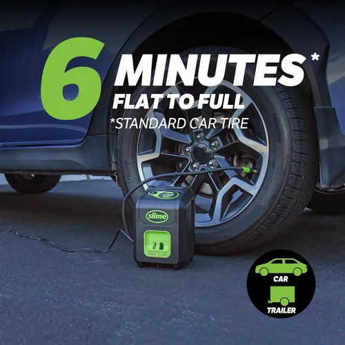 Miniatura 4 de Slime 40052 Inflador de neumáticos, enchufe portátil para automóvil y hogar, SUV, compresor de aire 4x4, apagado automático Inflate Right