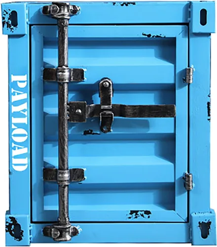 Miniatura 9 de HM&DX Mesa auxiliar industrial con almacenamiento, mesita de noche de metal retro con cerradura, armario de almacenamiento con cerradura de alta