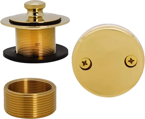 Miniatura 20 de Westbrass D941K-62 - Tapacubería de drenaje de bañera de rosca fina de 1-3/8 pulgadas con placa frontal de desbordamiento de un agujero, 1 paquete