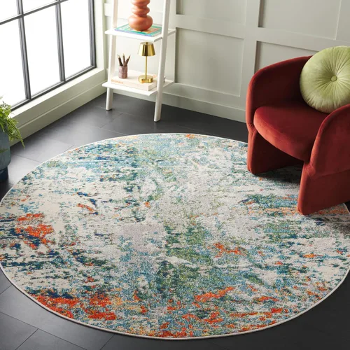Miniatura 14 de SAFAVIEH Madison Collection - Alfombra decorativa de 2 pies 2 pulgadas x 4 pies, color crema y naranja, diseño abstracto moderno, no desprende