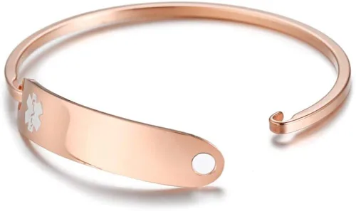 Miniatura 4 de VNOX Pulsera de acero inoxidable con grabado personalizado y alerta médica