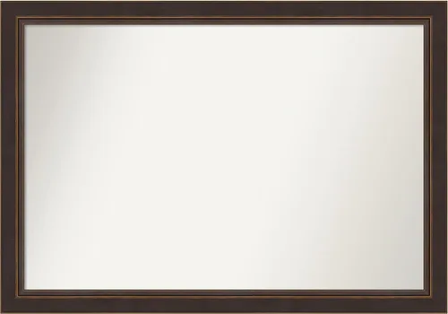 Miniatura 357 de Amanti Art Espejo de baño de bronce para sobre el fregadero, 24 x 24 pulgadas, espejo cuadrado de bronce Lara para tocador, marco de madera