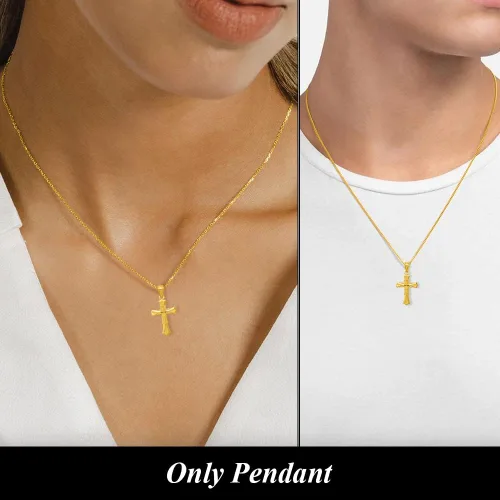 Miniatura 4 de Diamond2Deal Colgante de cruz de oro amarillo de 14 k con corte de diamante para mujer, Oro amarillo