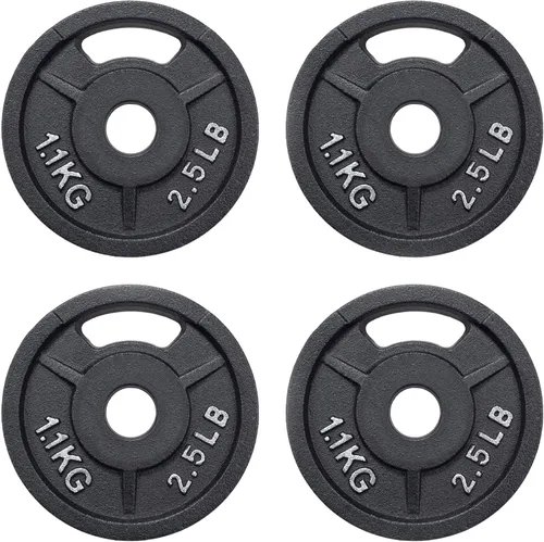 Miniatura 11 de Fitvids Placa de pesas olímpica de 2 pulgadas y de hierro fundido estándar de 1 pulgada para entrenamiento de fuerza y levantamiento de pesas
