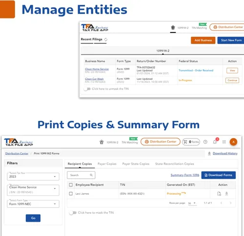 Miniatura 6 de (2025) TFA Software for Tax Form Filing, Print, Mail, and efile W2 and 1099 Forms for Windows and Mac