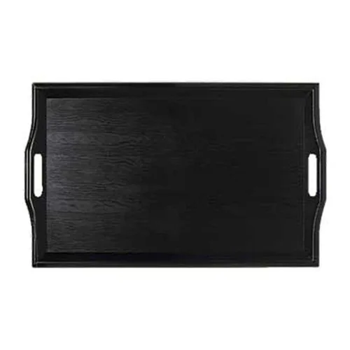 Miniatura 2 de GET RST-2517-1-BK Mesa de centro/bandeja otomana con asas, 25 x 16 pulgadas, plástico, negro y Carlisle FoodService Products Cafe bandeja