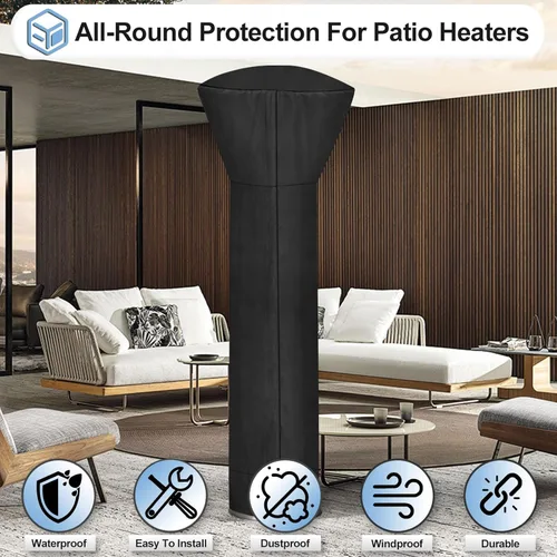 Miniatura 4 de OutdoorLines Fundas impermeables para calentadores de patio al aire libre con cremallera y bolsa de almacenamiento, a prueba de polvo, resistente a