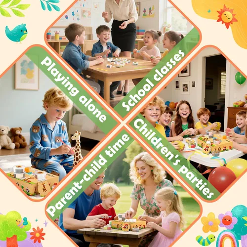 Miniatura 7 de Kit de arcilla seca al aire – tema de animales, arcilla para modelar para niños, arcilla mágica modelo de bricolaje con herramientas de escultura
