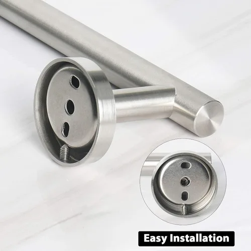 Miniatura 6 de NearMoon Toallero de baño, soporte grueso de acero inoxidable para toallas de ducha montado en la pared para baño, longitud total de 16 pulgadas