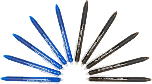 Miniatura 7 de VITOLER - Bolígrafos de gel con los que se puede borrar, retráctiles, punta fina (0.028 in), desaparecen los errores, 5 bolígrafos de tinta de gel