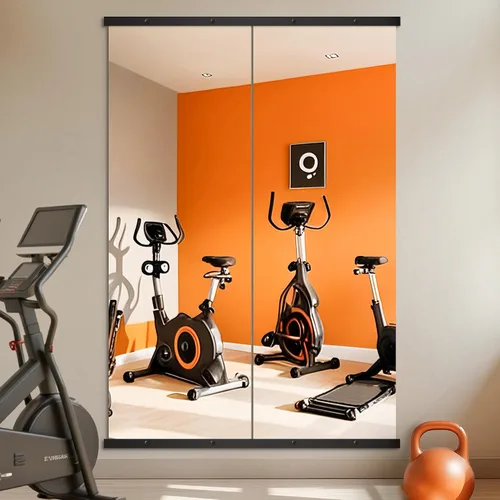 Miniatura 15 de TRAHOME Espejo de cuerpo entero, espejo grande de pie para piso con marco de aluminio para dormitorio, sala de estar, baño (negro)