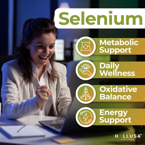 Miniatura 7 de Hallusa Natural Selenio 60 Tabletas, Antioxidante y Apoyo Inmunológico, Salud del Corazón - Suministro para 60 Días