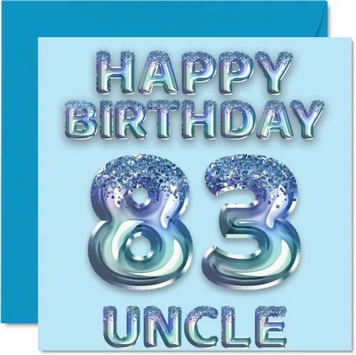 Miniatura 155 de Stuff4 Tarjeta de primer cumpleaños para niños, globo de fiesta con purpurina azul, tarjetas de feliz cumpleaños para niño de 1 año, nieto, hijo, 57