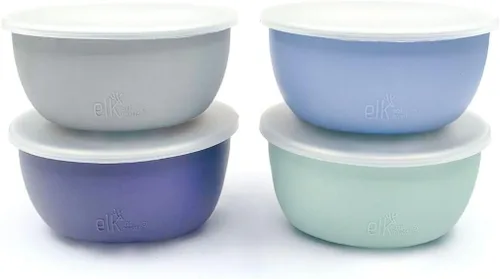 Miniatura 17 de Elk and Friends Cuencos de acero inoxidable + funda de silicona y tapa de almacenamiento Bebés, niños pequeños Cuencos para cereales