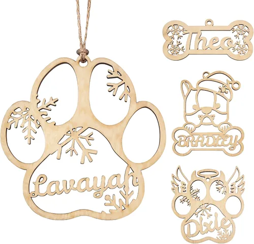 Miniatura 10 de Adornos de Navidad personalizados 2025 con nombres, adornos de madera personalizados de Navidad, adornos de pata personalizados, regalos