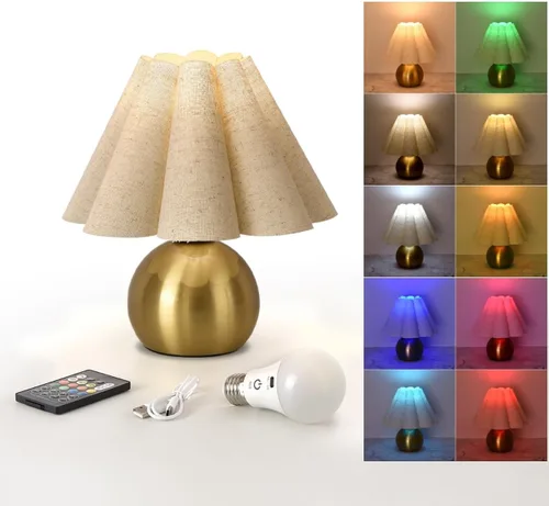 Miniatura 19 de Lámpara de mesa pequeña azul claro para mesita de noche del dormitorio, lindas lámparas de dormitorio para mesita de noche, lindas mini lámparas