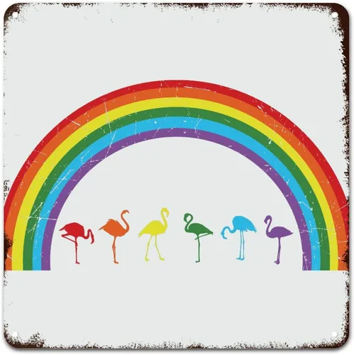 Miniatura 36 de Placa de pared con diseño de bandera de Estados Unidos, diseño retro vintage de arcoíris, letrero de metal LGBTQ, orgullo gay, regalo del mes
