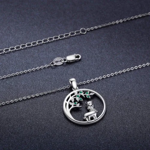 Miniatura 2 de JUSTKIDSTOY Collar con colgante de árbol de la vida, diseño de mariquitaunicorniolama, plata de ley 925, joyería de animales lindos regalos
