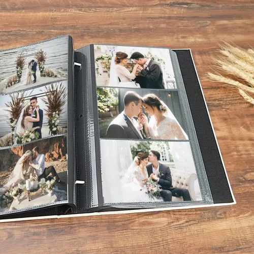 Miniatura 3 de Artmag Álbum de fotos de 4 x 6 pulgadas, 300 fotos, gran capacidad para bodas, familia, cubierta de cuero, álbumes de fotos con capacidad para 300