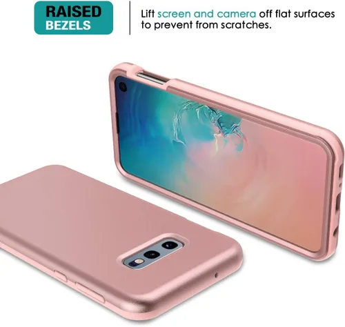 Miniatura 5 de SURITCH Funda para Samsung Galaxy S10e, 【Protector de pantalla integrado】【Compatible con carga inalámbrica】Cubierta trasera resistente híbrida Oro