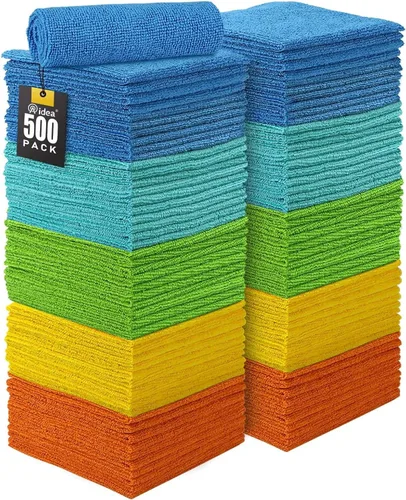 Miniatura 10 de AIDEA Microfiber Cleaning Cloth Blue-50PK, Soft Absorbent Shop Rags, Microfiber Towels for Cars, Kitchen Towels, Dusting Cloth for Home, Window