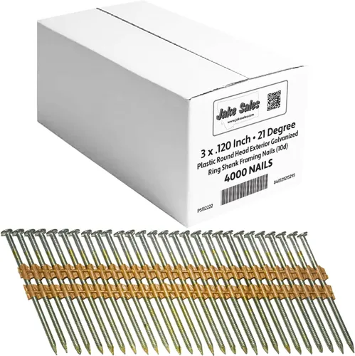 Miniatura 11 de 2-3/8 pulgadas x .113 (8d) 21 grados de plástico de 21 grados en tira de plástico - (caja pequeña) ~ 700 clavos