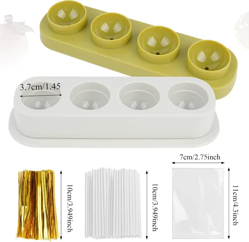 Miniatura 3 de Kit de 301 moldes redondos para tartas, 4 cavidades circulares para hacer pasteles, cortador de prensa y empujador, palitos y envoltorios, lazos
