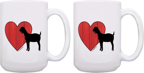 Miniatura 13 de ThisWear Barnyard Farm Animal Goat Love Heart Barn Yard Billy Goat - Taza de café, taza de té, color blanco