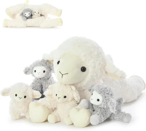 Miniatura 17 de BENINY Peluche de conejo rosa grande de 24 pulgadas – Conejito de peluche grande de Pascua, regalos para niñas y bebés, sorpresa de peluche con 3