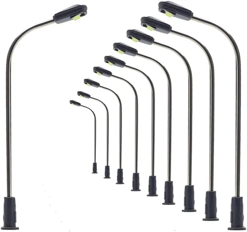Miniatura 8 de LQS05 10 unids modelo tren ferrocarril lámpara poste 1.4 in o 1.42 pulgadas luz de calle brillante blanco frío N Z escala LED nuevo