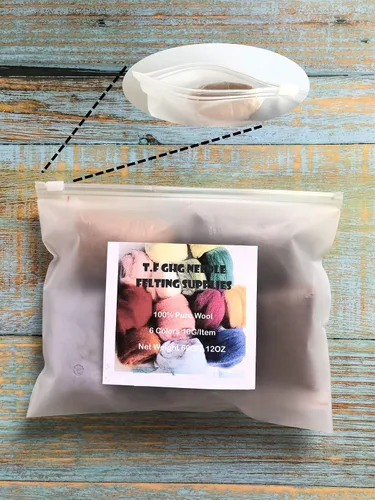 Miniatura 5 de T.F GHG Hilo de lana para fieltro de aguja, juego de 8 colores, 15 G/color, total 4.23 onzas, 100% lana natural, fibra de lana para hilo de fieltro