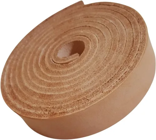 Miniatura 10 de TOFL Correa de cuero genuino de grano superior 72 pulgadas de largo 1 pulgada de ancho 5/32 pulgadas de grosor (9-10 onzas) 1 tira de cuero