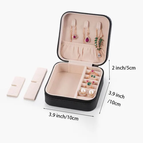Miniatura 3 de Estuche de joyería de viaje, caja organizadora de joyas, organizador de joyas organizador de anillos pequeños de viaje, organizador de collar
