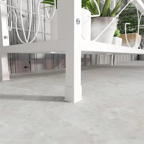 Miniatura 8 de Outsunny Soporte alto para plantas con enrejado y barra para colgar, soporte de metal para plantas trepadoras, flores, uso en interiores y Blanco