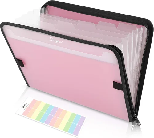 Miniatura 10 de Organizador de documentos, carpeta de acordeón con bolsillo frontal, carpeta de archivos expandible de 7 bolsillos, tamaño carta, carpeta de Azul