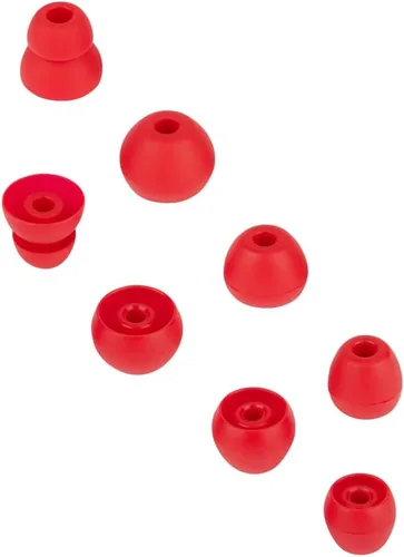 Puntas de repuesto para auriculares intrauditivos compatibles con Powerbeats Pro, de silicona suave, 4 pares (rojo)