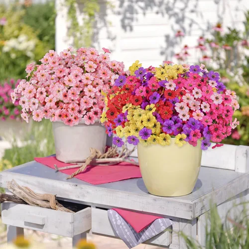 Miniatura 55 de AmyHomie 16 paquetes de flores artificiales de eucalipto negro para exteriores, resistentes a los rayos UV, flores sintéticas que no se decoloran
