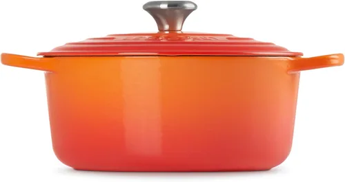 Miniatura 4 de Le Creuset Horno holandés redondo Signature de hierro fundido esmaltado, 5.5 cuartos de galón., Llama