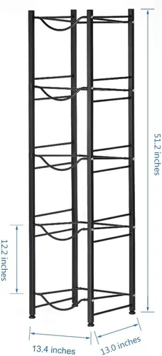Miniatura 2 de Estante organizador de acero inoxidable de 5 niveles para botellas de agua desmontable resistente para jarras de 5 galones, hogar, oficina, cocina